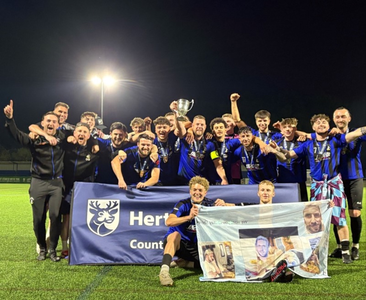 Everett Rovers celebrating with the County Cup
